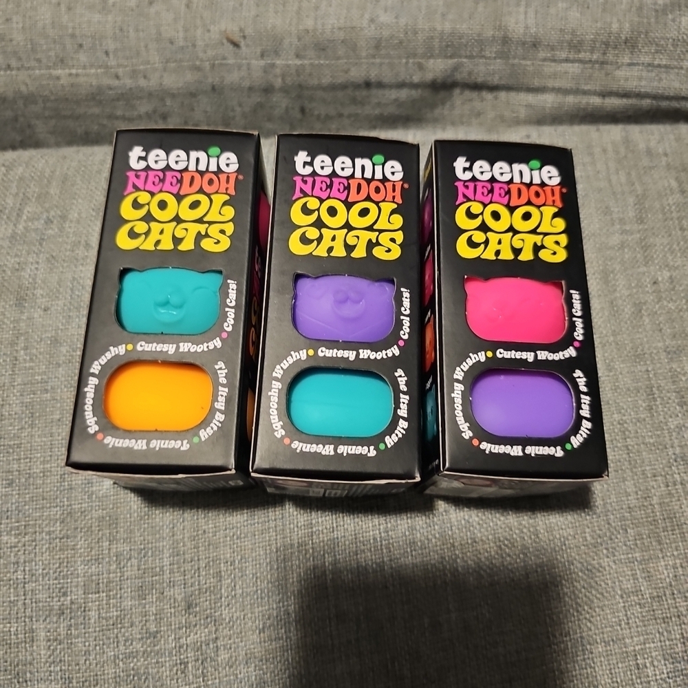 Teenie Needoh Cool Cats Fidget Putty Trio - Teal, Purple, Pink